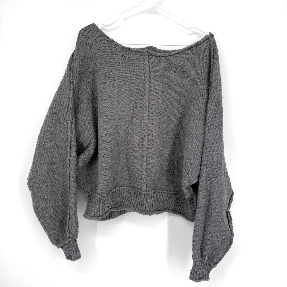 We The Free Free People Drifting Pullover Sweatshirt Oversized Comfy Gray Sz XS - Picture 2 of 10